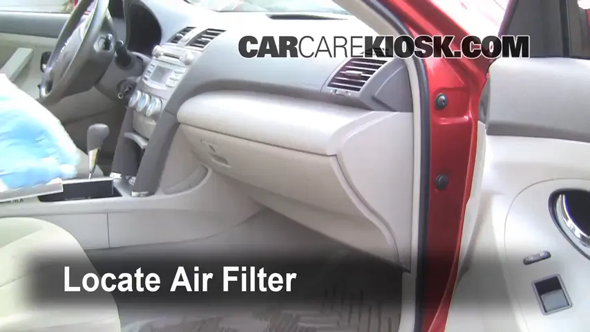 2008 Toyota Camry LE 2.4L 4 Cyl. Filtro de aire (interior) Cambio